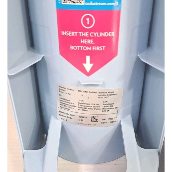SodaStream Terra Sparkling Water Maker Misty Blue TER-001 Unit Only Works - Picture 5 of 6